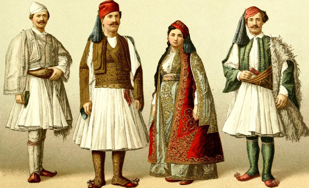 Gravure-Traditional Albanian costumes